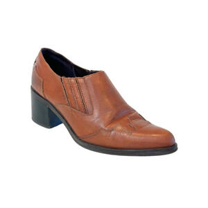 Amanda Smith Ranger Booties Western Leather Size 8M Cognac Brown